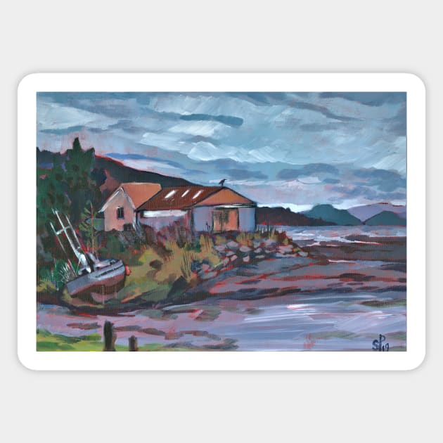 vancouver island beach boat Sticker by StephaniePerryArt